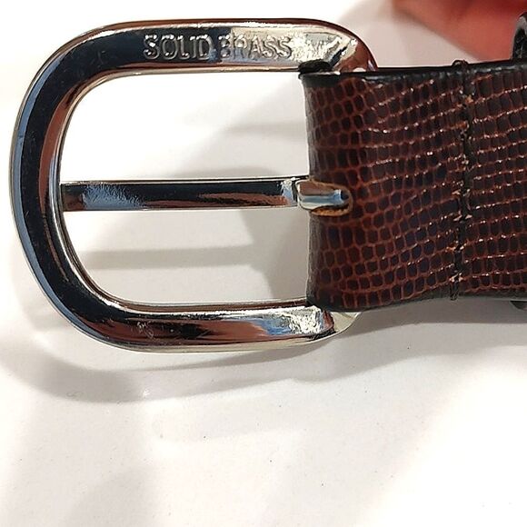 Men's Full Grain Leather Brown Woven Belt Size 40 - Picture 7 of 11